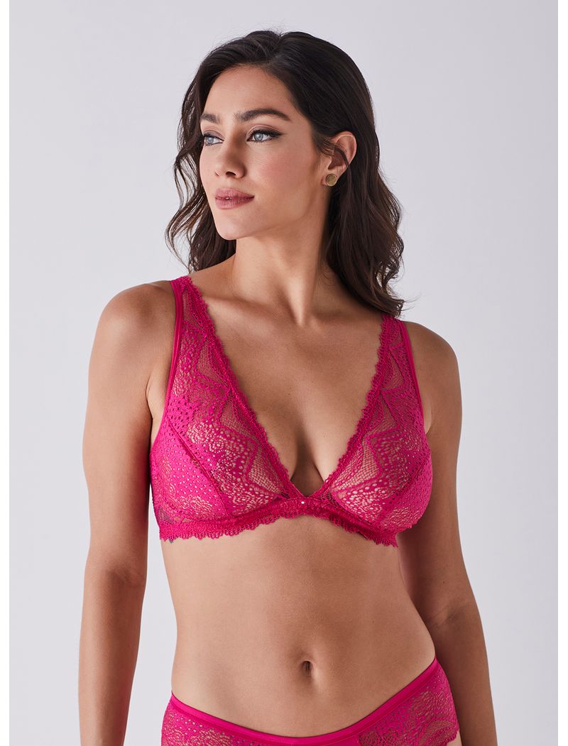 Body sem bojo renda floral lovely Liebe na Bra Lingerie