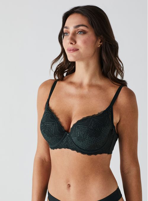 Sutiã de Renda Com Bojo Com Aro Super Lift Lovely 51555 - Peça Promocional