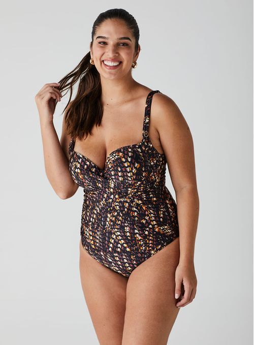 Maiô Modelador com Bojo com Aro Estampado 15511