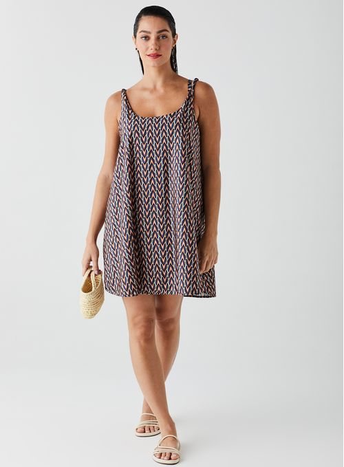 Vestido de Praia Alça Torcida Estampado 15604