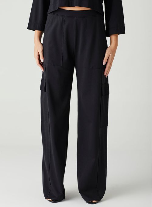Calça Reta Cargo Interlock Luxury 20821