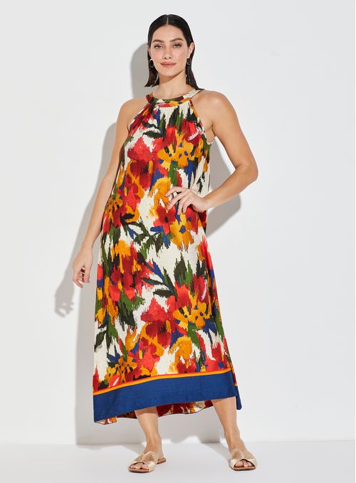 Vestido Midi Cava Olímpica Amplo Estampado 15792