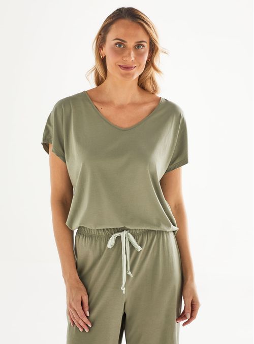 Camiseta de Pijama de Algodão Manga Curta 21506 - Peça Promocional