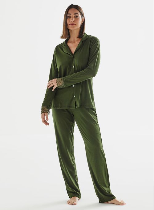 Calça de Pijama de Algodão 20703 - Nori