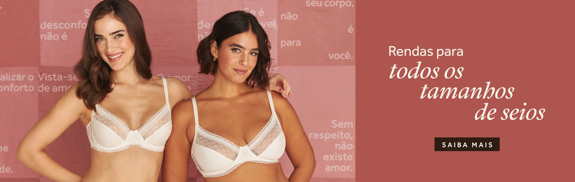 Rendas para todos os tamanhos de seios